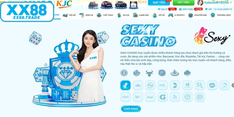Ưu điểm vượt trội chỉ có tại casino XX88 là giao diện sanh trọng
