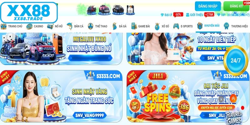 Hệ thống XX88 khuyến mãi hấp dẫn và đa dạng 