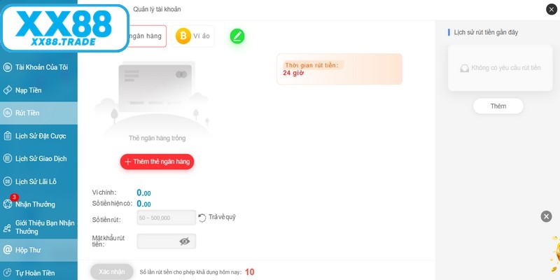 Rút tiền XX88 rất đơn giản, nhanh chóng chỉ với 3 bước
